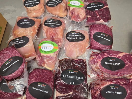 34 lb Chicken and Beef Mixed Box