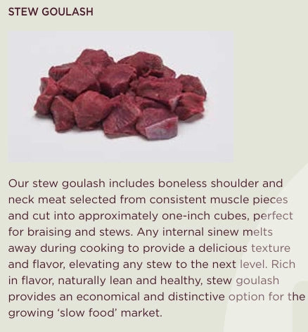 NEW: 10 lb Case Natural Elk Stew Meat