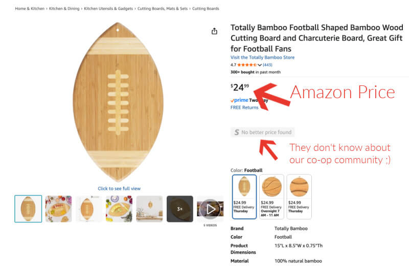 Limited Time: Football Shaped Cutting/Charcuterie Board