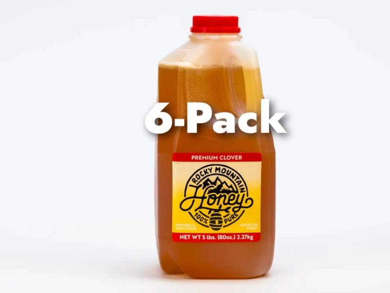Raw Unfiltered Clover Honey 6-pk Case of 80z jugs (480oz total)