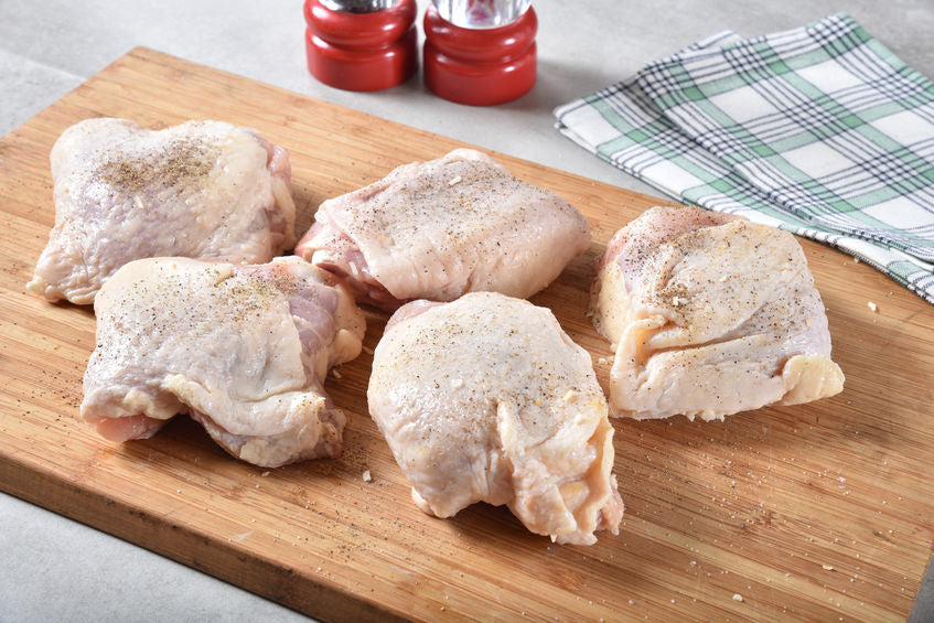 Bone-in, Skin-on 40 lb Case Farm Fresh Chicken Thighs