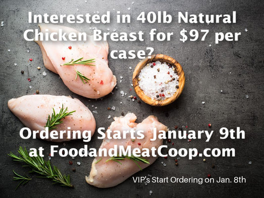 Interested in 40lb of Natural Chicken Breast for $97 per Case? Join the Waitlist To Be Included!