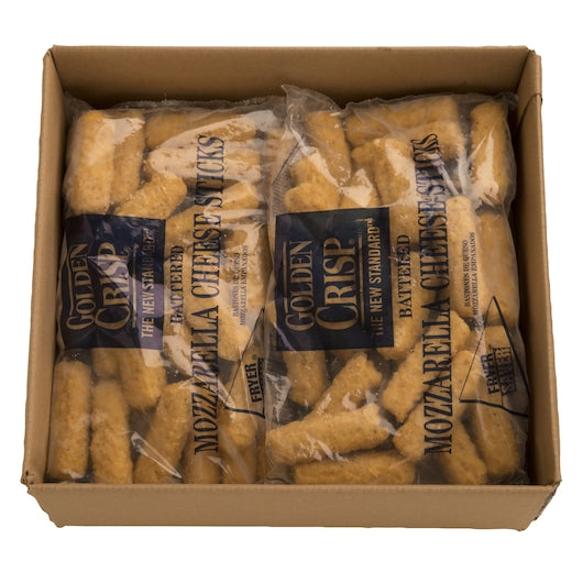 NEW:  12 lb Case Frozen Battered Mozzarella Cheese Sticks, 2-6lb bags