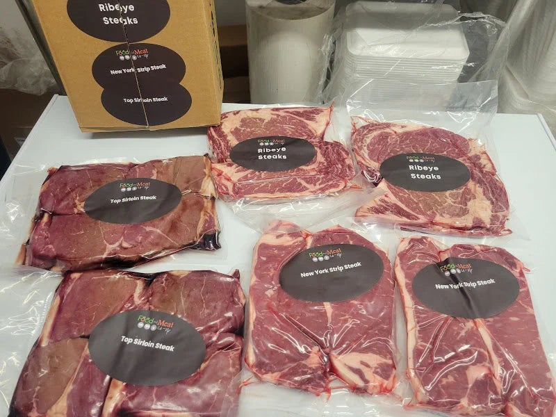 16 Natural Mixed Steaks: 4 Ribeyes, 4 New York Strip, 8 Top Sirloin Steak