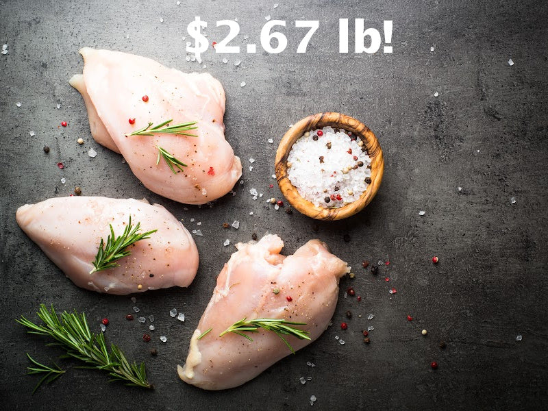 PRICE DROP: 40lb Chicken Breast, Boneless, Skinless, Cage-Free, Natural