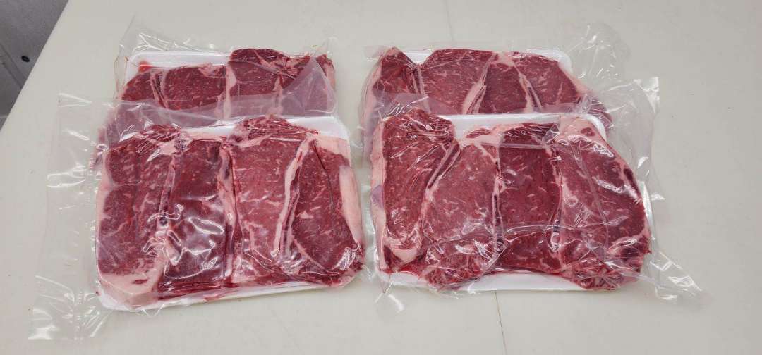 OVERSTOCK: 16 ct Bone-in New York Strip Steak 3/4", 4pk of 4 steaks