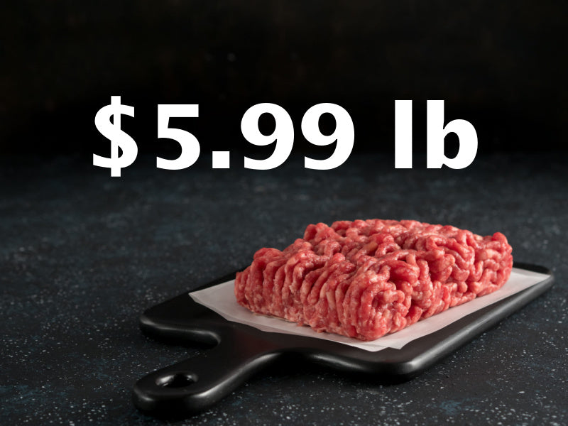 Price Drop: 40 lb Case of 80/20 Natural Ground Beef (in 8 - 5lb Chubs)