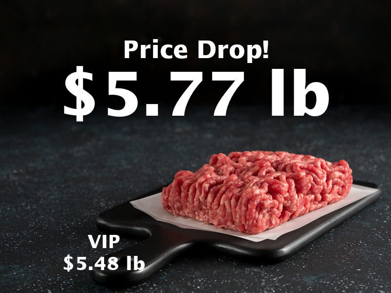 PRICE DROP & RESTOCKED: 40 lb Case of 80/20 Natural Ground Beef (in 8 - 5lb Chubs)