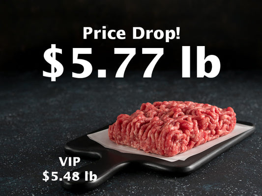 PRICE DROP & RESTOCKED: 40 lb Case of 80/20 Natural Ground Beef (in 8 - 5lb Chubs)