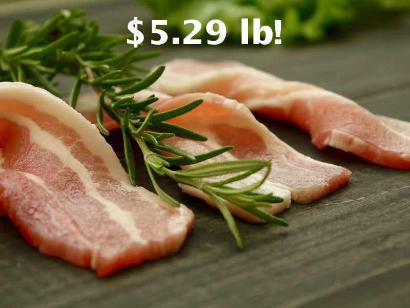 PRICE DROP: 15 lb Case Thick Cut Bacon, Honey Cured, Locally Made