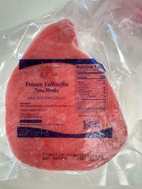 10 lb case: 8oz. Wild Caught Tuna Steaks, Grade AAA (Sushi Grade)