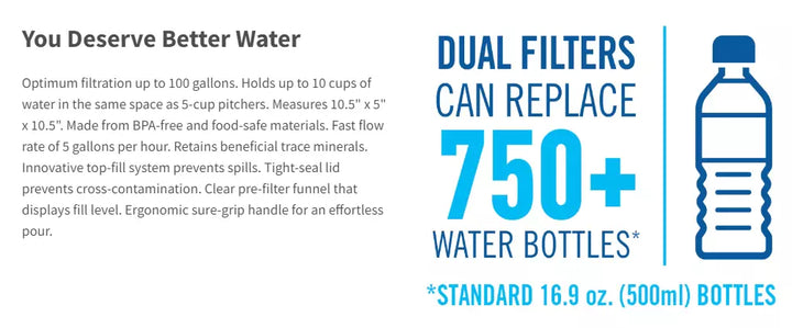 OVERSTOCK: Alexapure Water Filter Pitcher