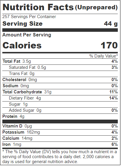 25lb Bob's Red Mill Organic Steel Cut Oats