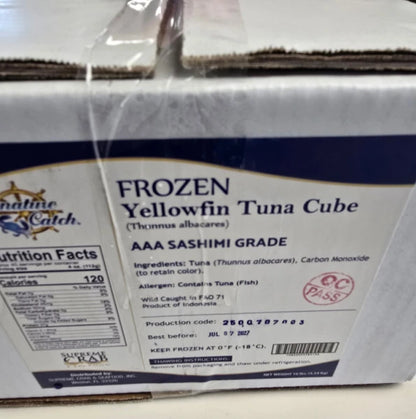10 lb case: Tuna Poke Cubes, 10 - 1lb Packs Grade AAA (Sushi Grade)