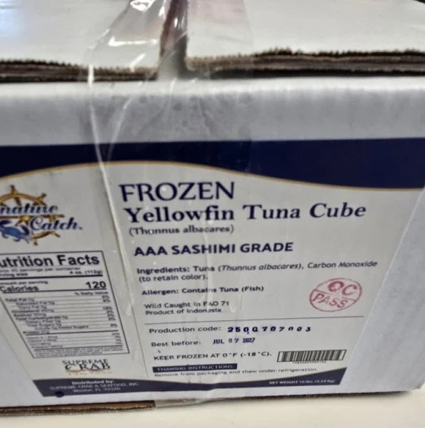 PRICE DROP: 10 lb case Tuna Poke Cubes, 10 - 1lb Packs Grade AAA (Sushi Grade)