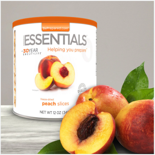 Freeze Dried Peach Slices From Emergency Essentials-30yr Shelf Life