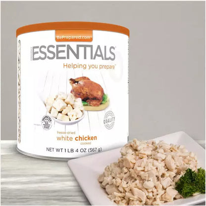 Freeze Dried Cooked White Chicken from Emergency Essentials with 25-Year Shelf Life