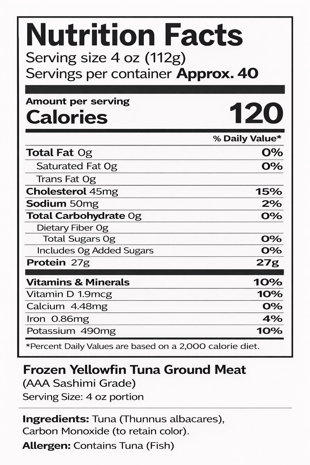 Nutrition facts