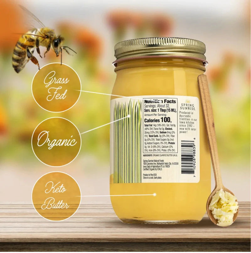 RESTOCKED:  2ct. 32 oz. jars Organic, Grassfed Ghee