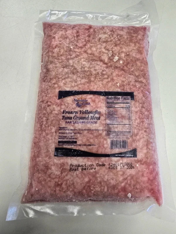 HUGE PRICE DROP: 10 lb case: Ground Tuna, 10 - 1lb Blocks Grade AAA (Sushi Grade)