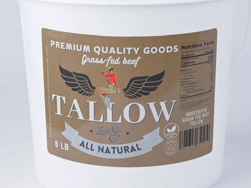 NEW: 8 LB Bucket Grassfed Beef Tallow