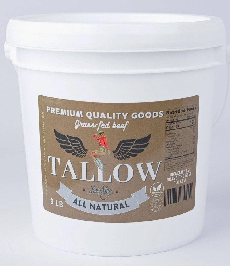 NEW: 8 LB Bucket Grassfed Beef Tallow