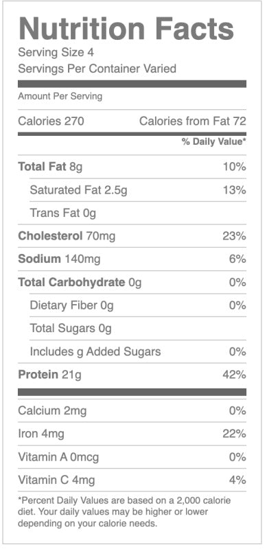 Nutrition facts