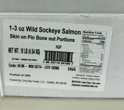 OVERSTOCK DEAL RESTOCKED: 10lb Case Wild Caught Sockeye Salmon Ends and Pieces, 1-3oz Filets