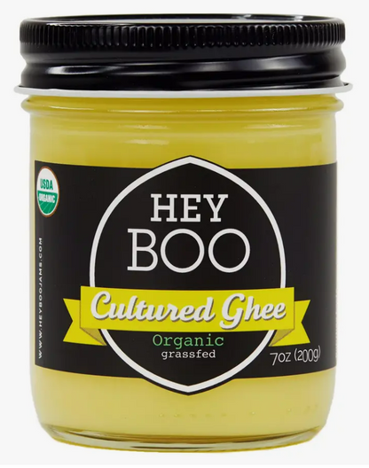 OVERSTOCK DEAL:  12ct. 7oz. jars Organic, Grassfed Cultured Ghee from Hey Boo!