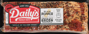 LIMITED TIME: Peppered Hardwood Smoked Center Cut Bacon - 15 lb Case