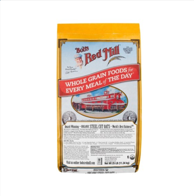 25lb Bob's Red Mill Organic Steel Cut Oats