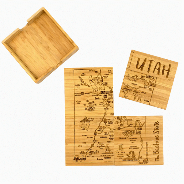 Limited Time: Set of 4 State Coaster Puzzles (Utah, Idaho, Nevada Shapes)