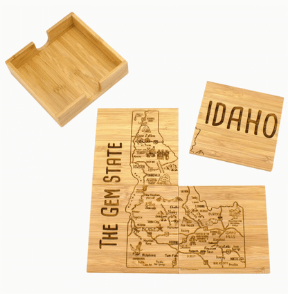 Limited Time: Set of 4 State Coaster Puzzles (Utah, Idaho, Nevada Shapes)