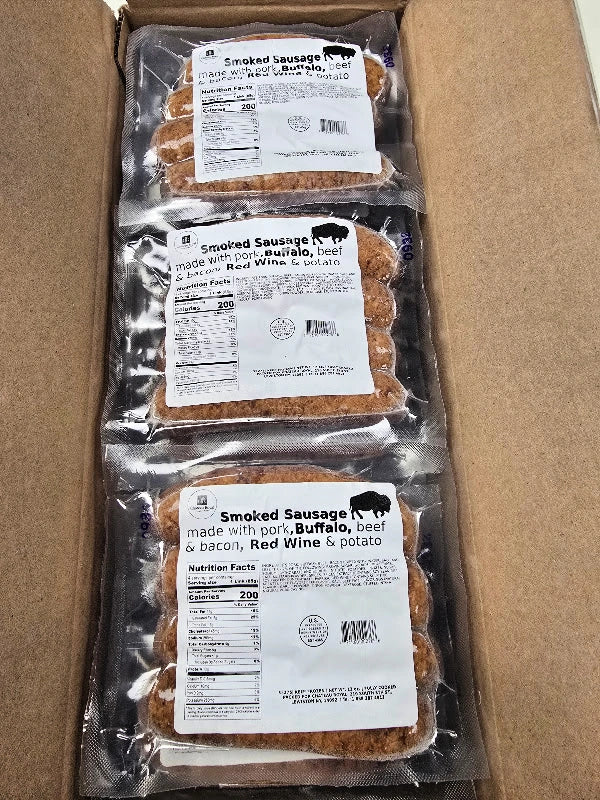 NEW: 9 lb Case Broadleaf Buffalo Sausage with Red Wine