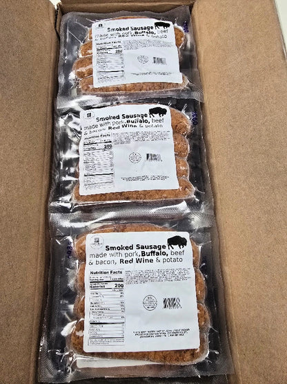 NEW: 9 lb Case Broadleaf Buffalo Sausage with Red Wine