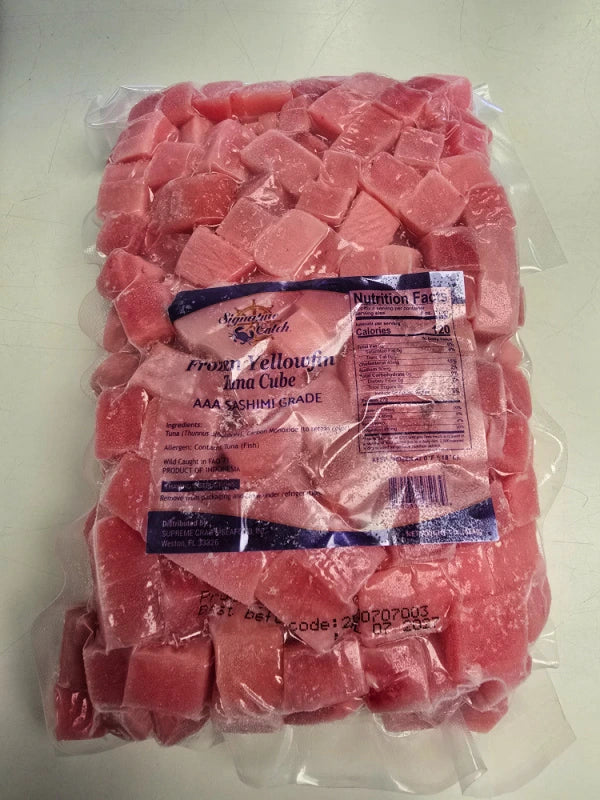 PRICE DROP: 10 lb case Tuna Poke Cubes, 10 - 1lb Packs Grade AAA (Sushi Grade)