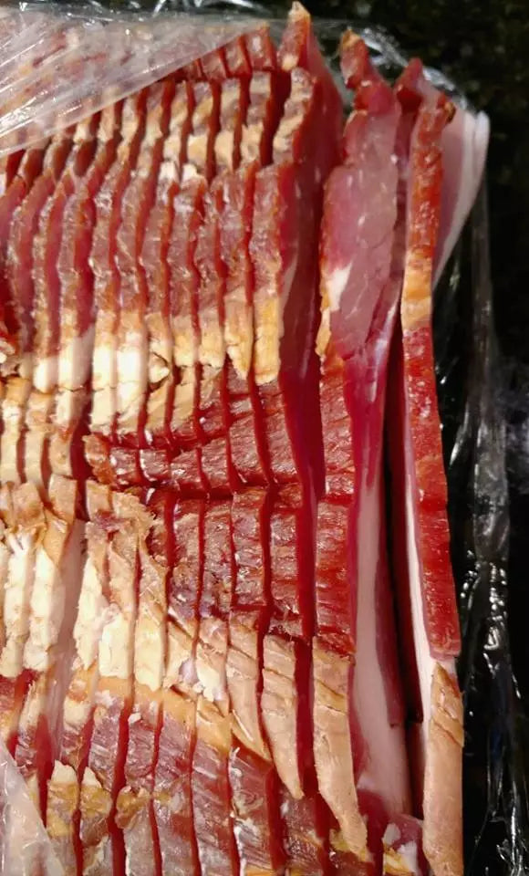 Co-op Favorite: 15 lb Case Thick Cut Bacon, Honey Cured, Locally Made