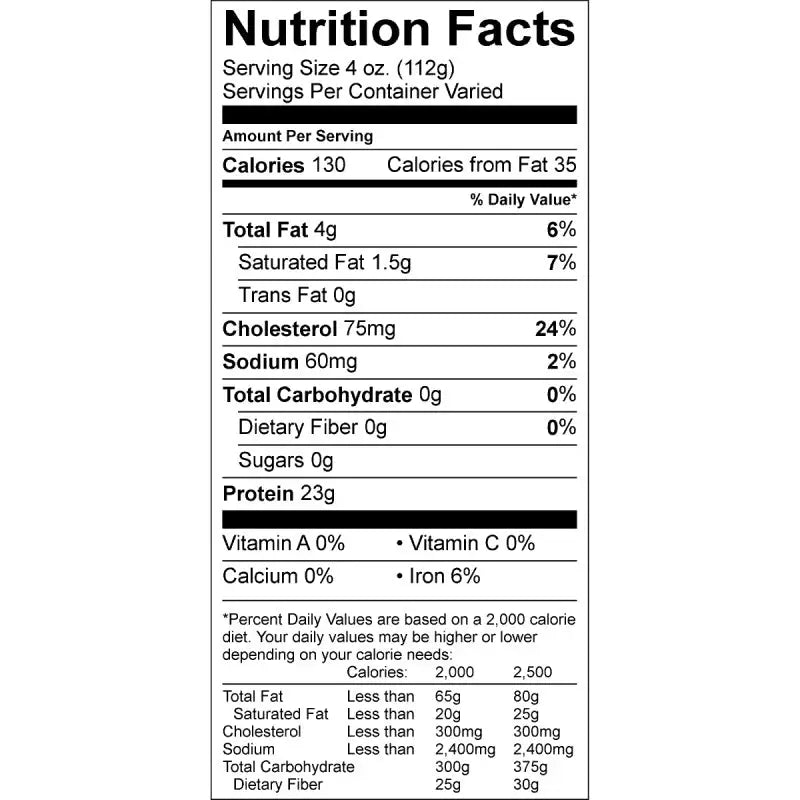Nutrition facts