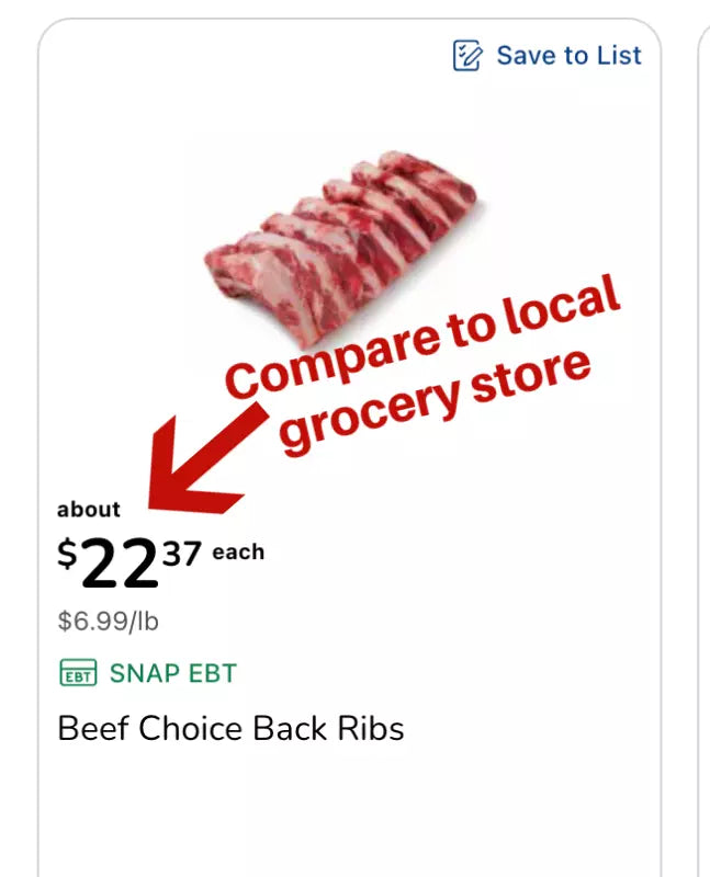 PRICE DROP: 12 lb Case of Meaty Baby Back Ribs (3 Racks)