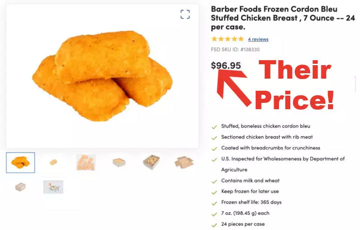 RESTOCKED: 7.5 lb Case Chicken Cordon Bleu, 5oz each (Back By Popular Demand)