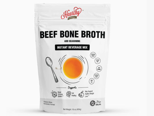 NEW: Pasture-Raised Beef Bone Broth Powder, 4pk (32 servings each bag)