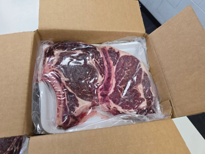 OVERSTOCK DEAL: Case of 8 Natural Bone-in Ribeye Steaks