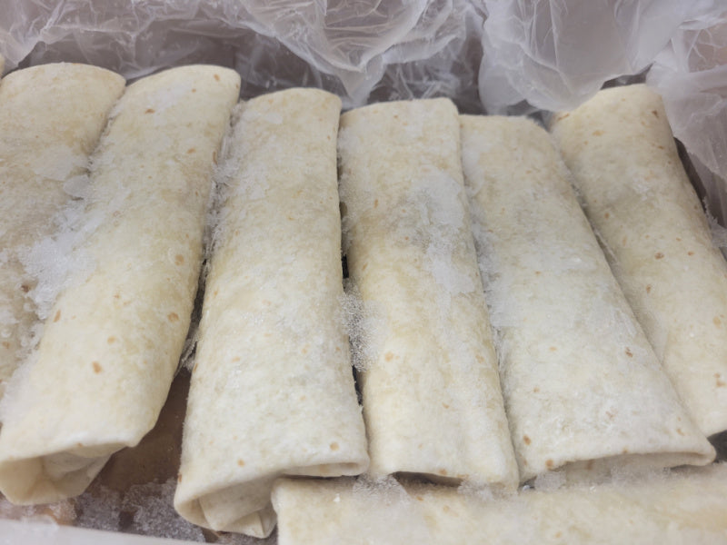 CLEARANCE DEAL:  24ct. Frozen Shredded Chicken  Burritos 7 oz. ,Locally made From Cafe Del Rey