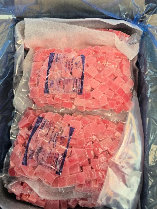 PRICE DROP: 10 lb case Tuna Poke Cubes, 10 - 1lb Packs Grade AAA (Sushi Grade)