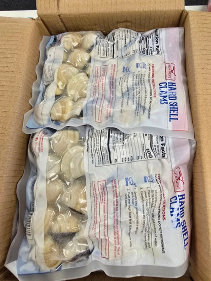 OVERSTOCK DEAL: Fully Cooked 10lb Case Farm Raised Clams in 10-1lb Packs (Steam-in-Bag Option)