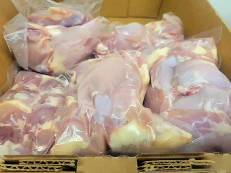 PRICE DROP and RESTOCKED: Already Prepped 38 lb Case Boneless, Skinless Natural Chicken Thighs