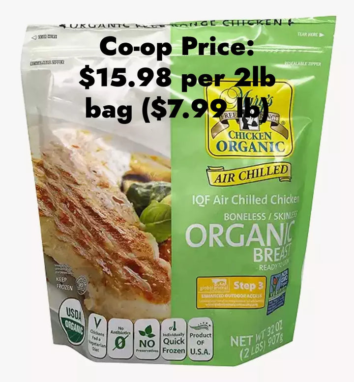 RESTOCKED: 16lbs Organic, Air Chilled, Boneless, Skinless Chicken Breasts