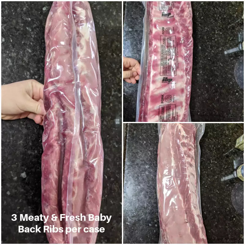 PRICE DROP: 12 lb Case of Meaty Baby Back Ribs (3 Racks)