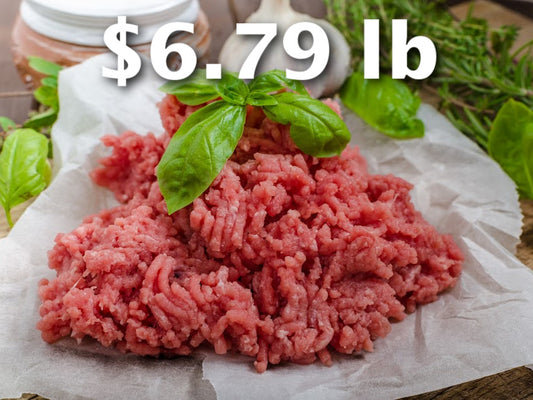 OVERSTOCK PRICE DROP: 30ish lb Case of 92/8 Extra Lean Natural Ground Beef (in 5 - 5ish lb Chubs Frozen)