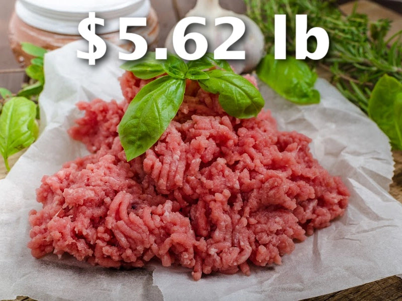 OVERSTOCK: 30ish lb Case of 92/8 Extra Lean Natural Ground Beef (in 5 - 5ish lb Chubs Frozen)